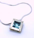 Hydrothermal Aquamarine Stacked Pendant