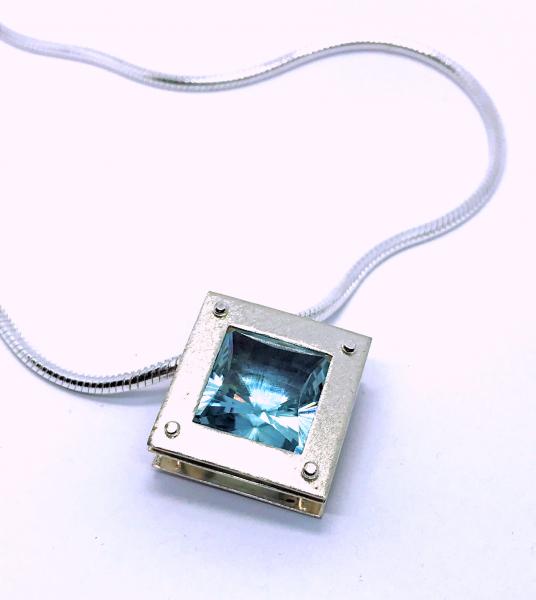 Hydrothermal Aquamarine Stacked Pendant picture