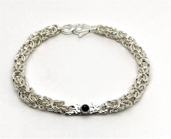 Byzantine Bracelet with Sapphire Link