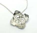 Sterling Peony Pendant