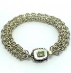 Gridlock Byzantine Bracelet with Peridot Box Clasp