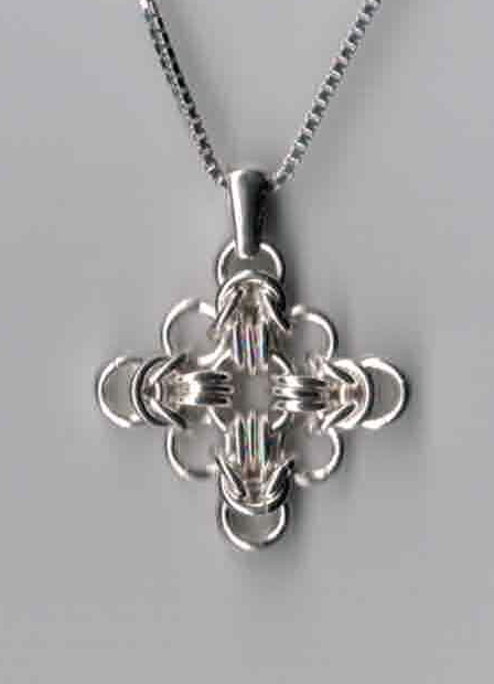 Square Celtic Cross Chainmaille Pendant picture