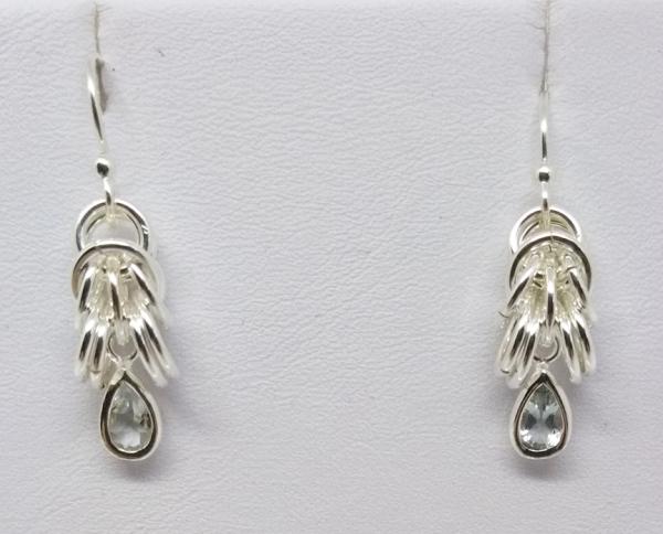Trizantine Earrings with Aquamarine Drops