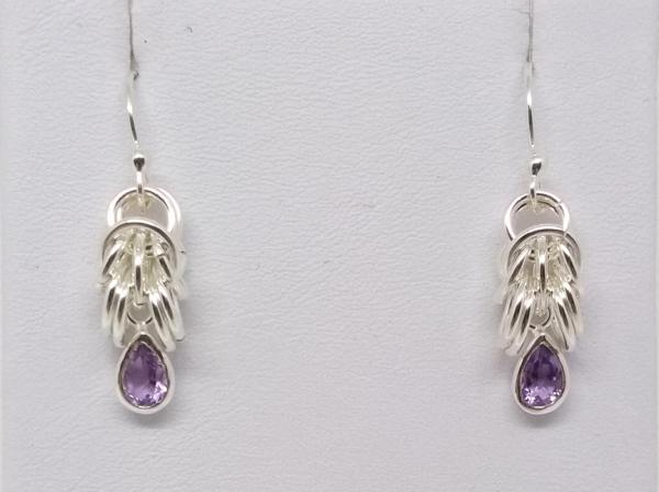 Trizantine Earrings with Amethyst Drops picture