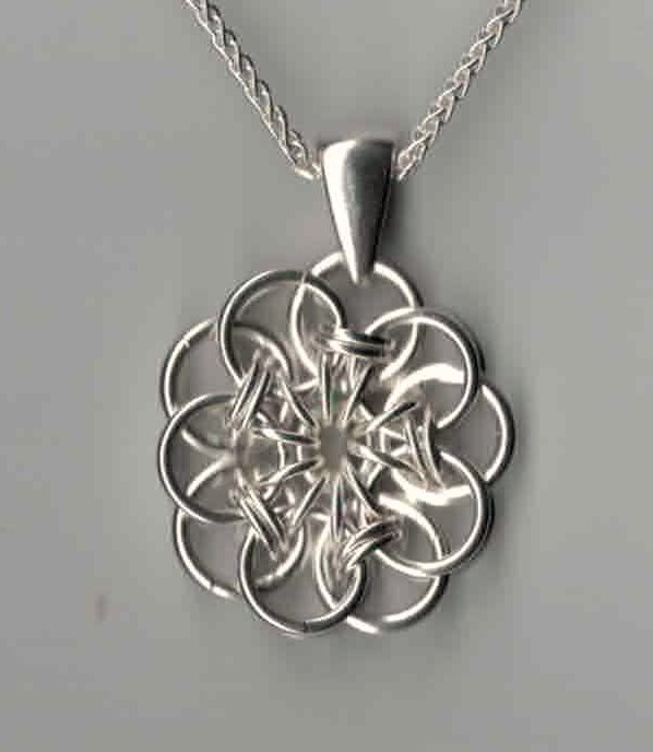 Rose Window Chainmaille Pendant