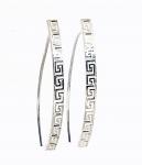 Greek Key Patterned Wishbone Earrings