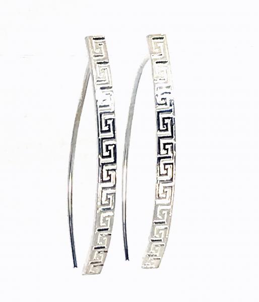 Greek Key Patterned Wishbone Earrings picture