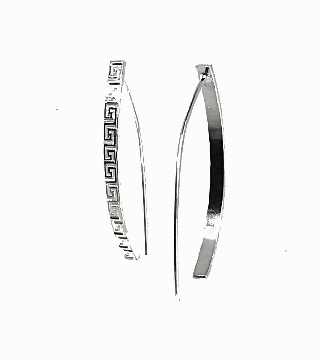 Greek Key Patterned Wishbone Earrings picture