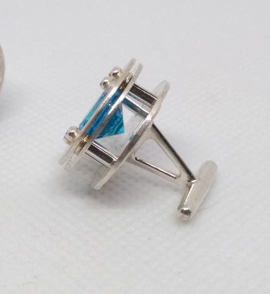 Swiss Blue Cubic Zirconia Cuff Links picture