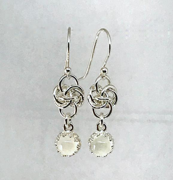 Persephone Knot Earrings with Moonstone Drops