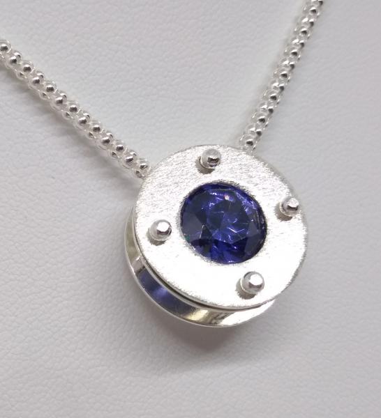 Tanzanite Cubic Zirconia Stacked Pendant picture