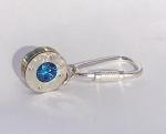Swiss Blue Cubic Zirconia Stacked Keyring
