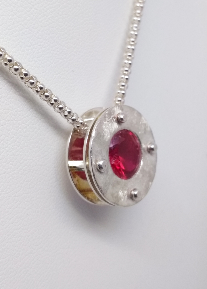 Synthetic Ruby Stacked Pendant picture