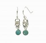 Half Byzantine Earrings with Amazonite Drops