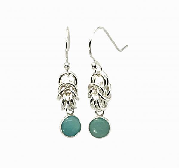 Half Byzantine Earrings with Amazonite Drops picture