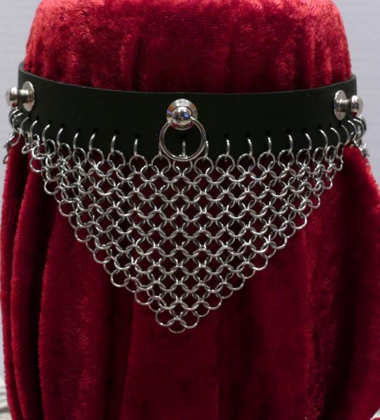 Leather and Stainless Steel Chainmaille Choker picture