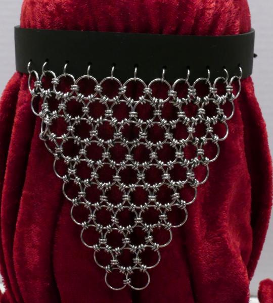 Leather and Stainless Steel Chainmaille Choker
