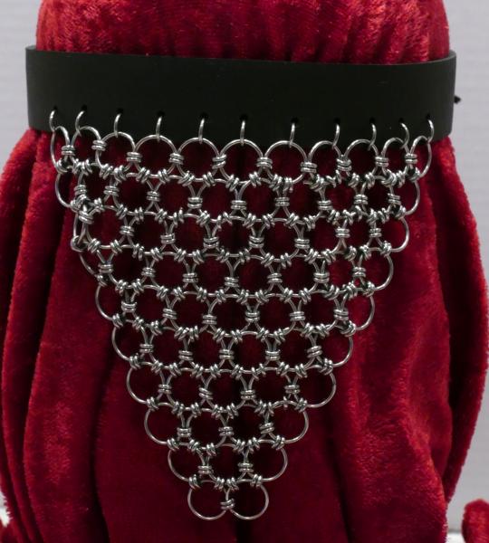 Leather and Stainless Steel Chainmaille Choker picture