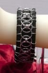 Leather and Stainless Steel Chainmaille Bracelet