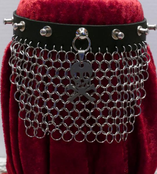 Leather and Stainless Steel Chainmaille Choker