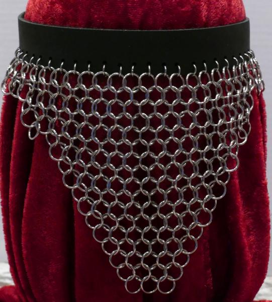 Leather and Stainless Steel Chainmaille Choker picture