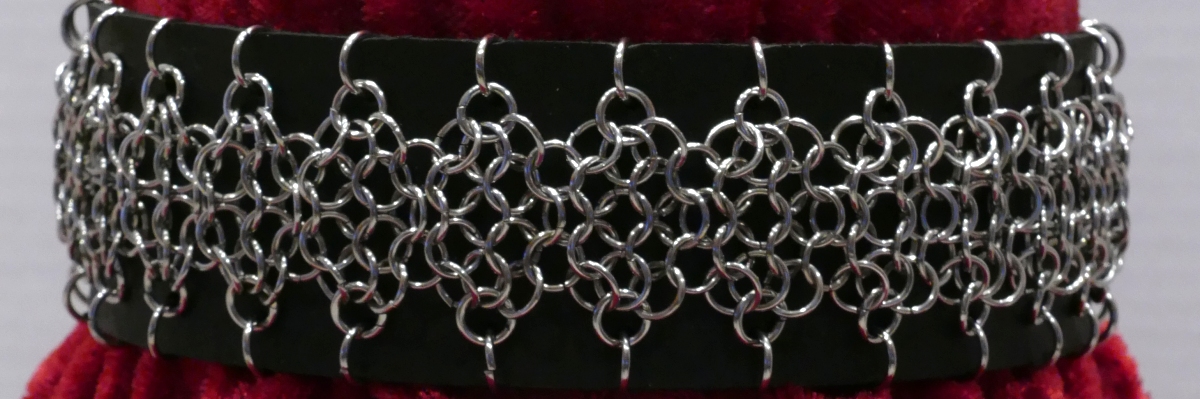 Leather and Stainless Steel Chainmaille Choker picture