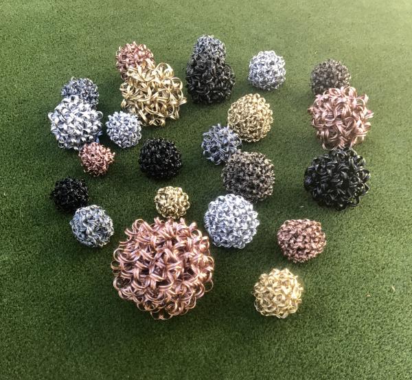Decorative aluminum puff balls picture