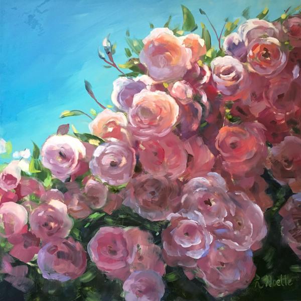 Pink English Roses Oil Painting