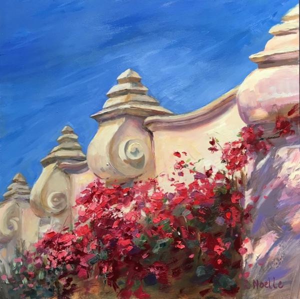 Spanish Village Bougainvillea Oil Painting picture