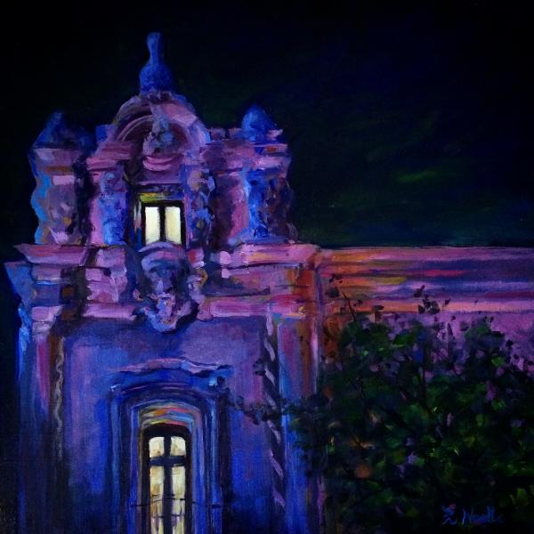 Prado at Night Balboa Park Oil Painting
