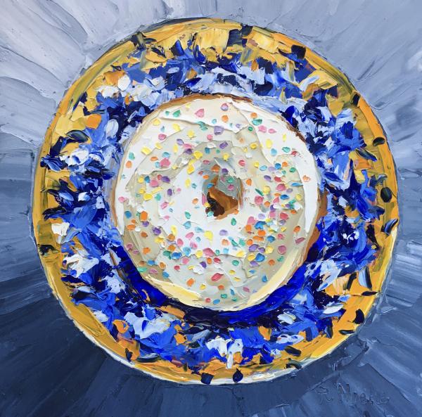 Donut Bar Cake Batter Donut Palette Knife Painting picture