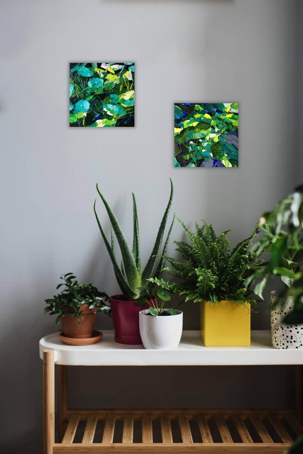 Confetti Pond Palette Knife Diptych picture