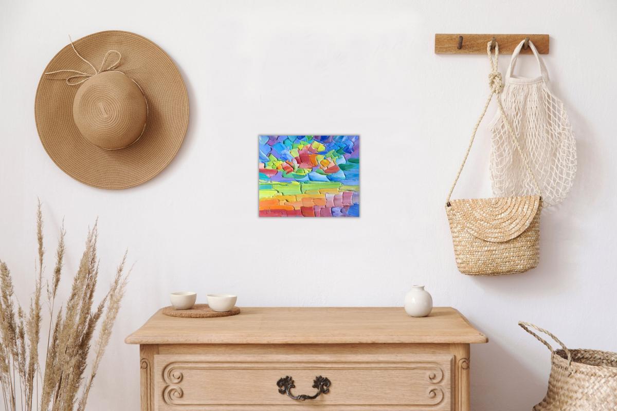 Rainbow Sky Palette Knife Oil Painting picture