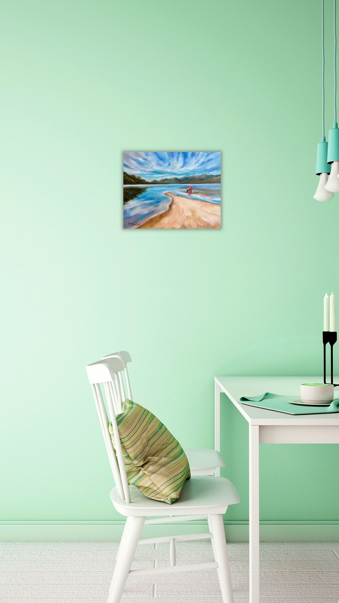 Fishing at Alturas Lake, Idaho, Oil Painting picture