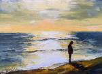 Sunset Walk Palette Knife Oil Painting