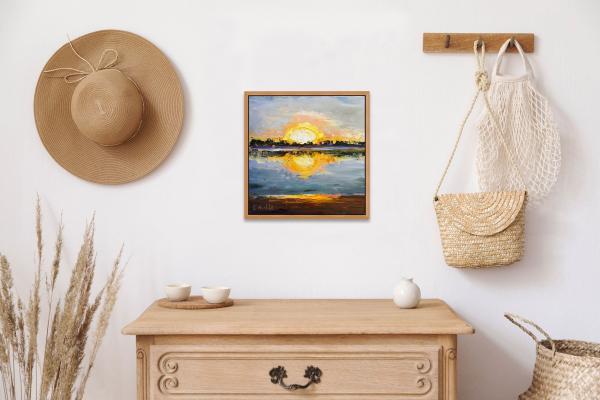 Mission Bay Sunset Palette Knife Oil Painting picture