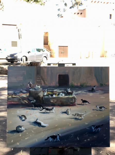 Cats of Balboa Park Oil Painting picture