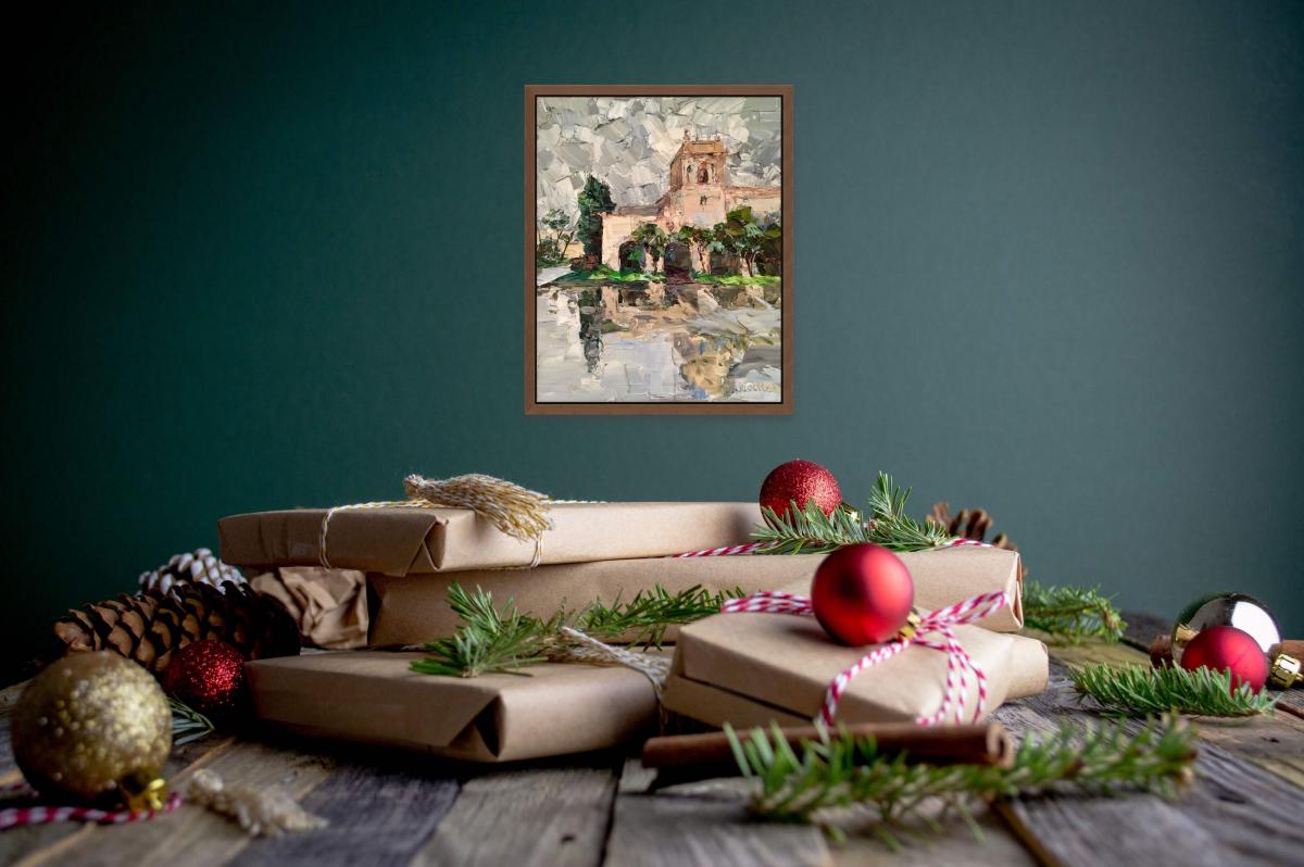 Prado in the Rain Palette Knife Oil Painting picture