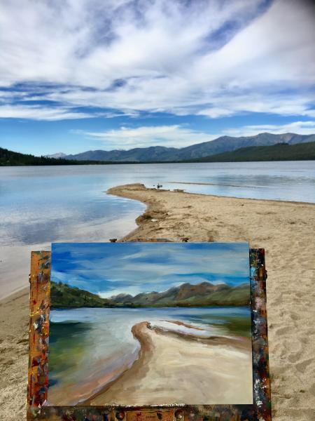 Fishing at Alturas Lake, Idaho, Oil Painting picture