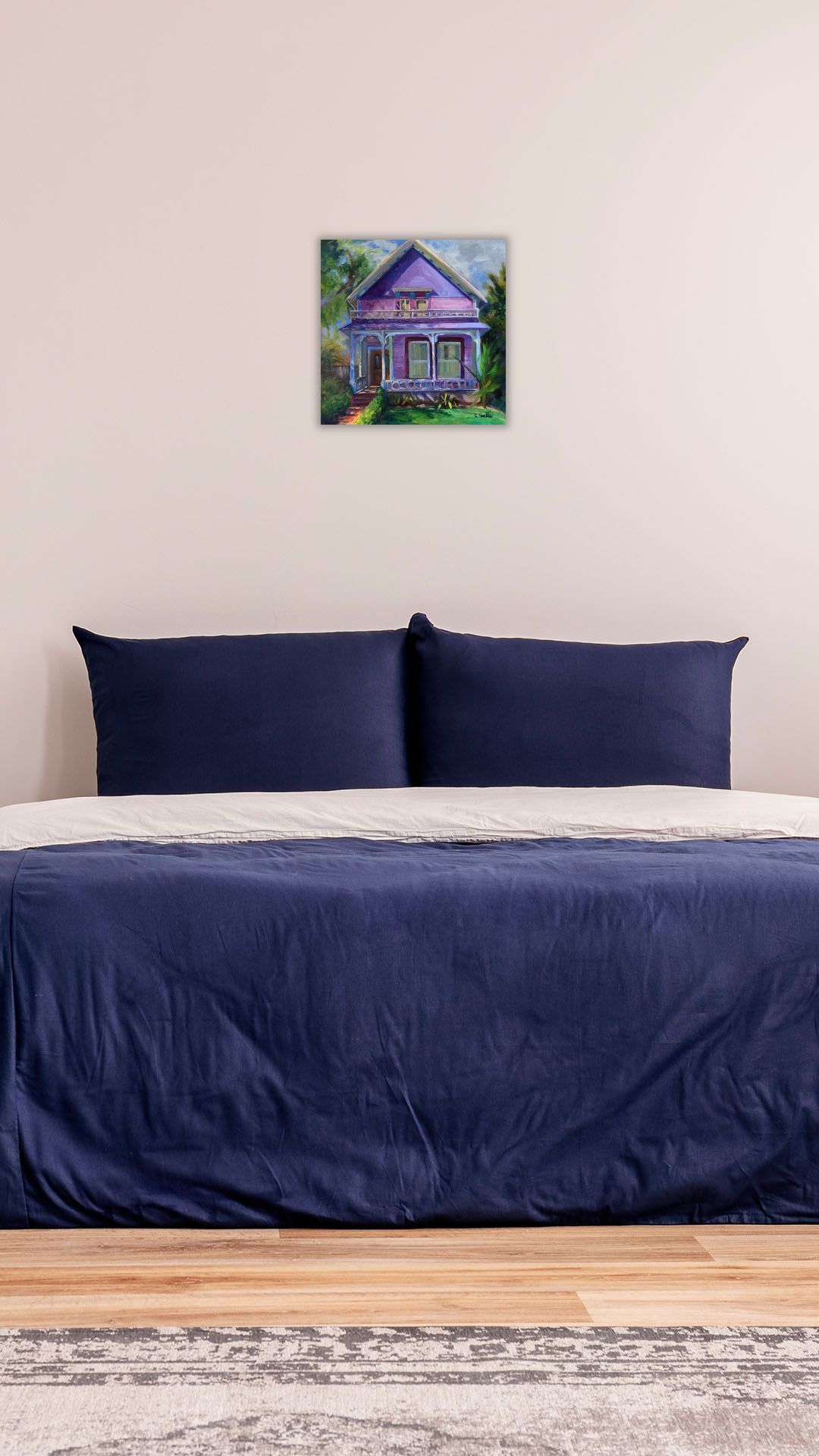 University Heights Purple House Oil Painting picture
