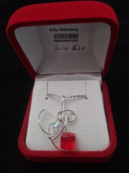 July Ruby Birthstone W/18 inch chain picture