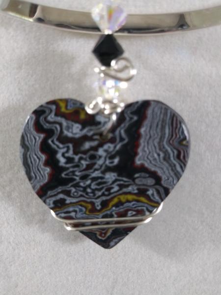 Heart Fordite Pendant Only
