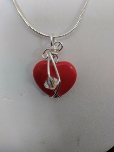 Red Howlite Heart