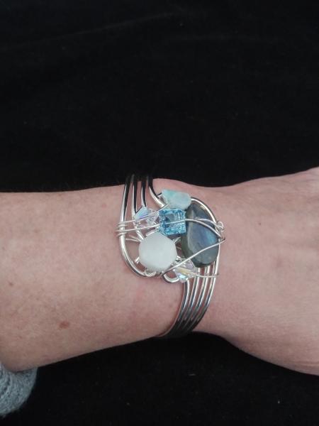 Labradorite and larimar bracelet picture