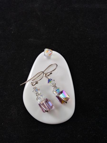 Light amethyst Crystal earrings picture