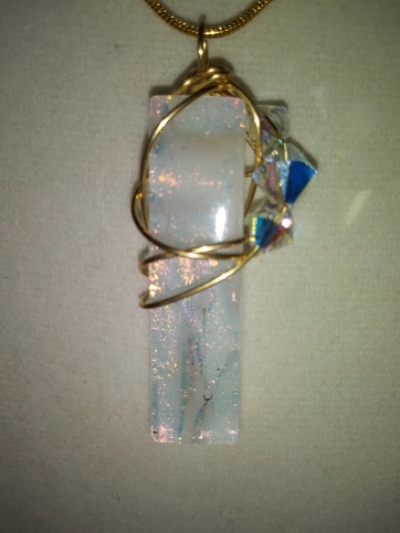 White dichroic glass Pendant Only picture
