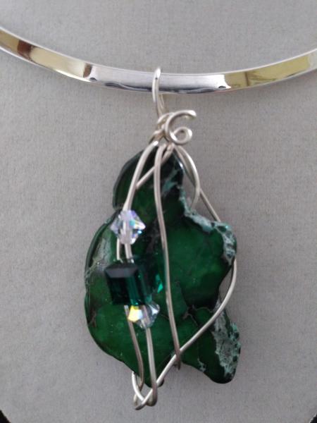 Emerald Green Sea Sediment Jasper Pendant Only picture