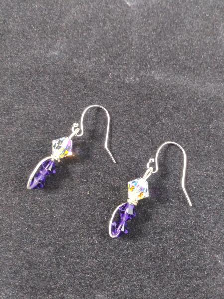 Purple Swarovski Crystal earrings picture