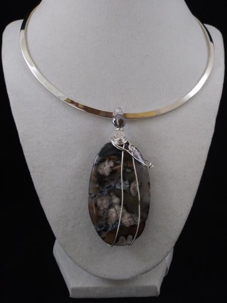 Blossom Agate Stone Pendant Only