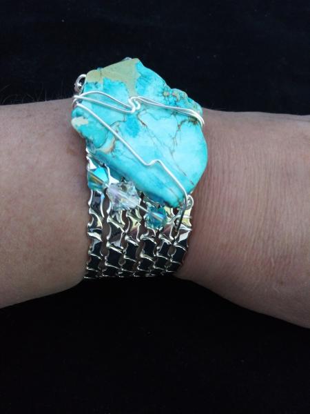 Aqua Sea Sediment Jasper Cuff Bracelet